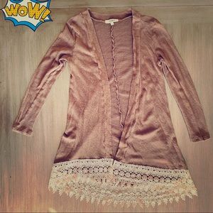 Umgee Lace Trim Cardigan
